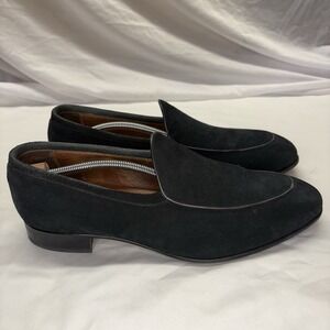 Beckett Simonon Brown Suede Loafers Men's Size 9.5 | Handmade Luxury Dress Shoes